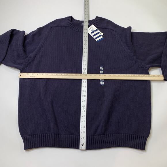 Vintage Lands End Sweater Women 3X Plus Navy The Classic Drifter Heavy Knit Crew - Picture 6 of 11